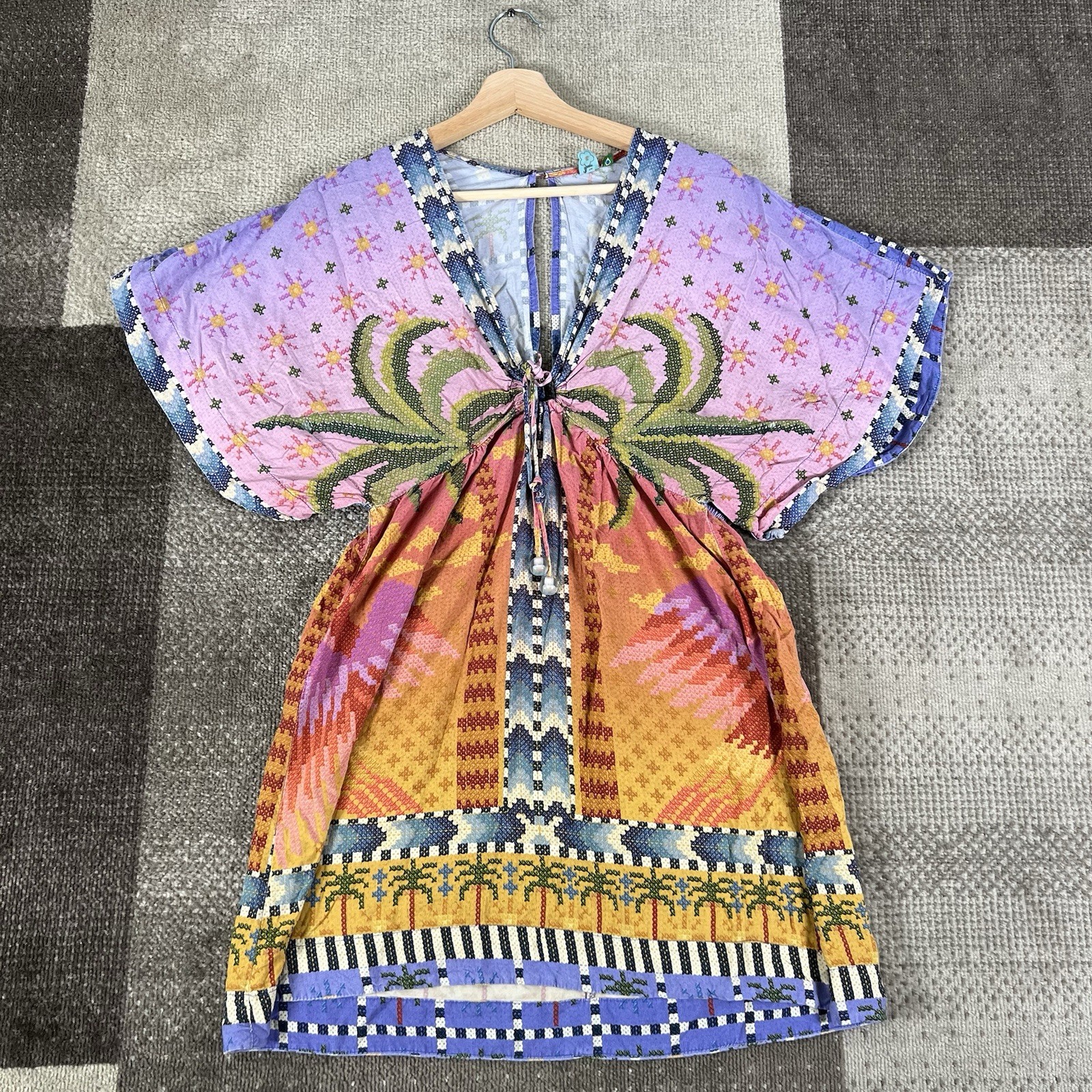 Farm Rio Arara Mini Dress Parrot Floral Colorful Women’s M Brazil Exclusive