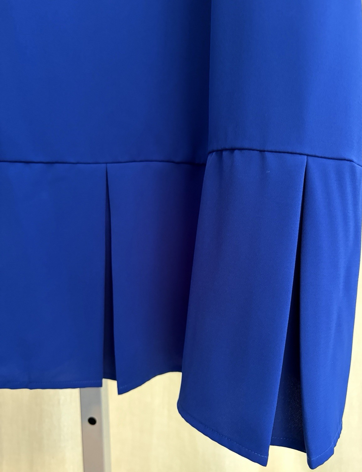 Ming Wang 2X Royal Blue Shift Dress Bell Sleeve Split Cuff 100% Polyester