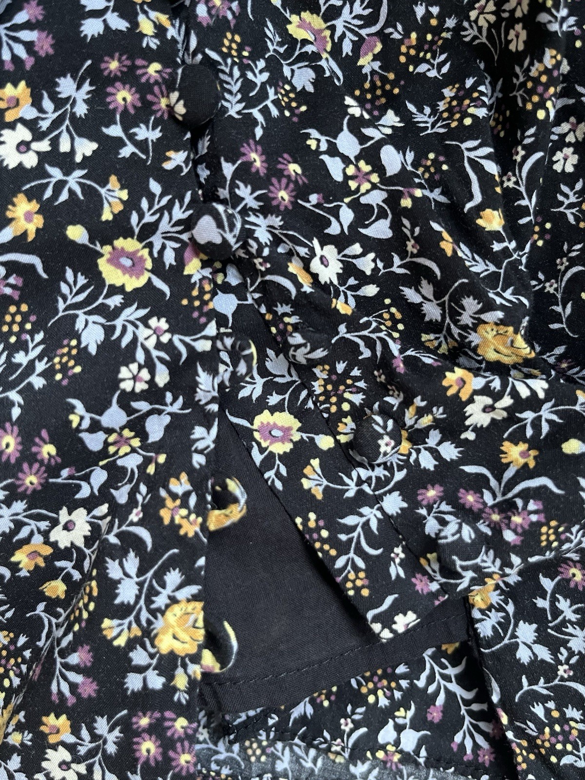 Madewell Ruffle Button-Front Trapeze Dress S Folkmagic Floral Style NA260