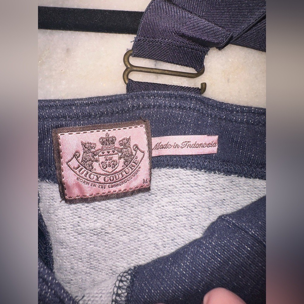 EUC Juicy Couture Size Medium Dark Blue Denim Overall Dress