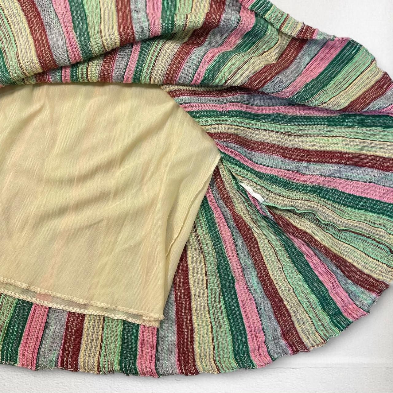 Missoni Multicolor Striped Knit Square Neck Summer Midi Dress Italy Boho Euro