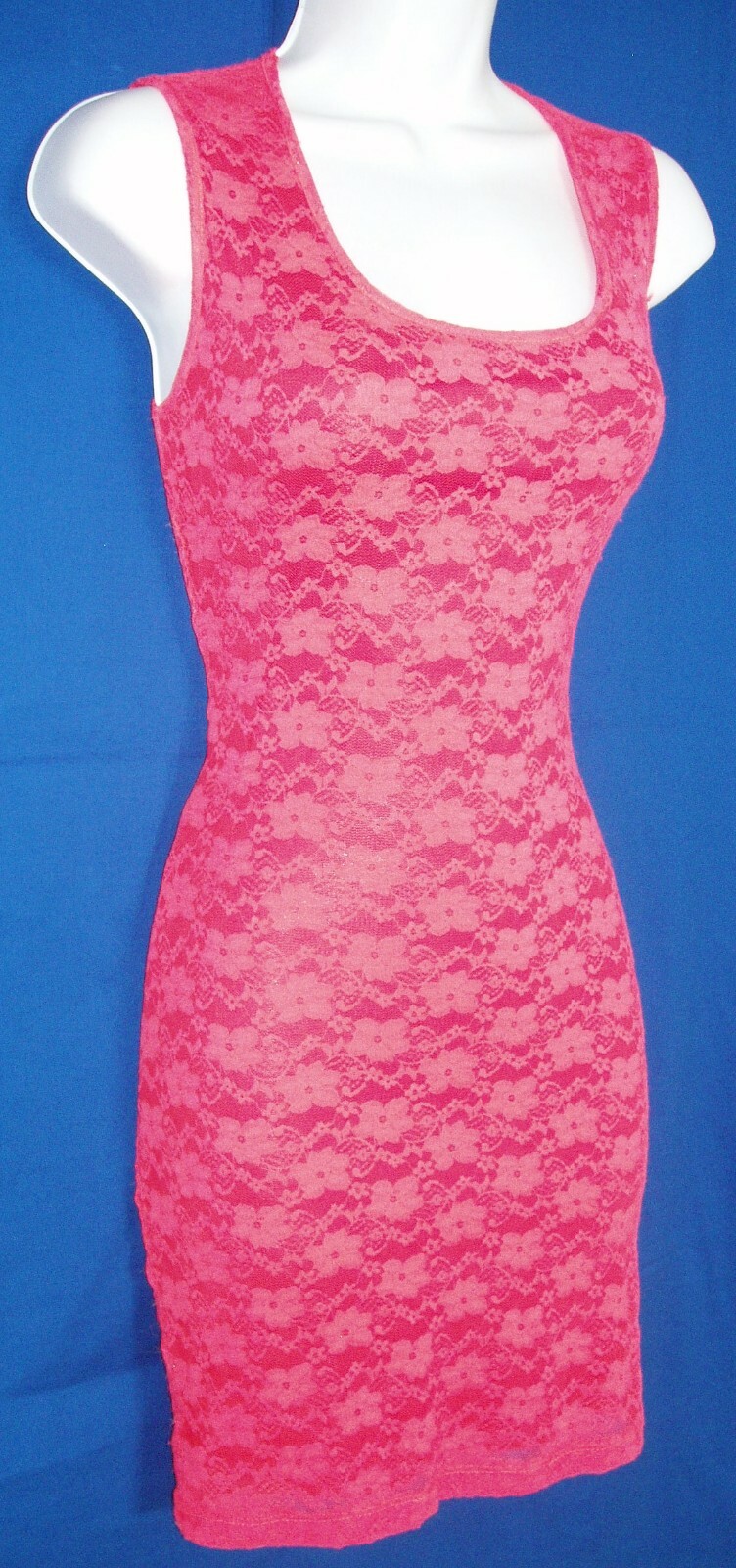 L8TER WOMEN’S LACE OVERLAY KEYHOLE BACK SLEEVELESS DRESS STRETCHY SIZE SMALL