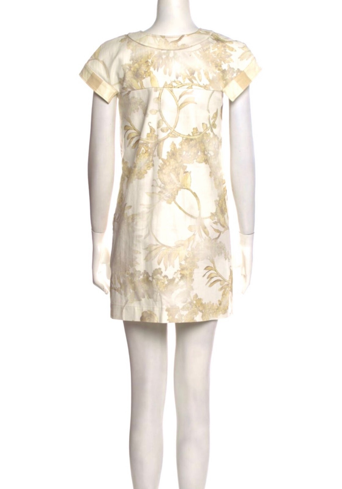 New Chanel 2018 Greece White Denim Gold Leather Mini Dress 34 36 2 4 Logo 18c S
