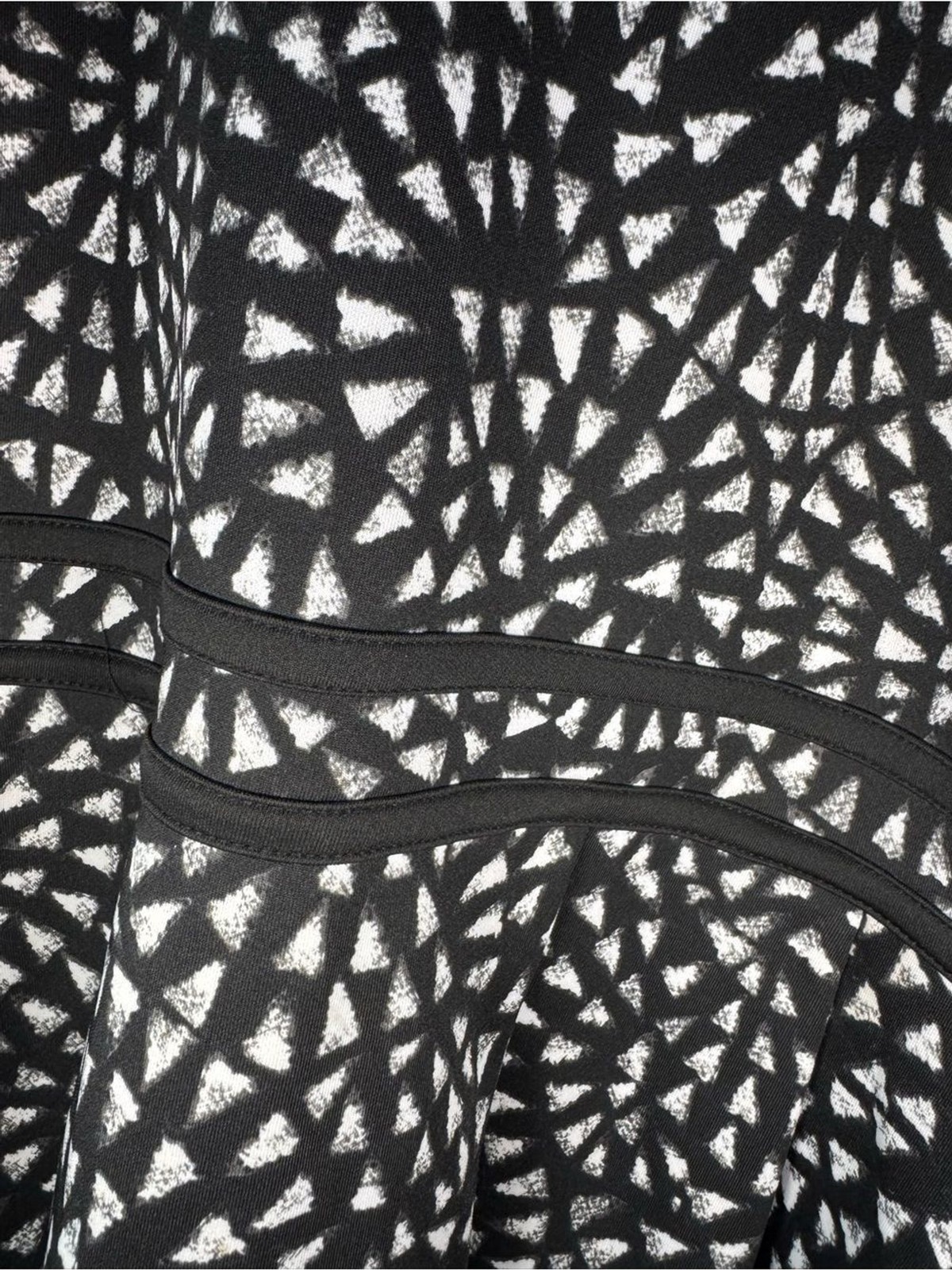 Mossimo Black and White Patterned Sleeveless Fit-and-Flare Dress