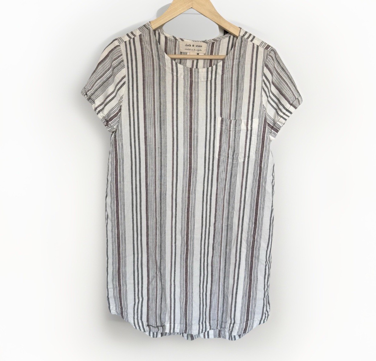 Cloth & Stone Anthropologie Stripe Dress Size M Boho Coastal Travel Beach Resort