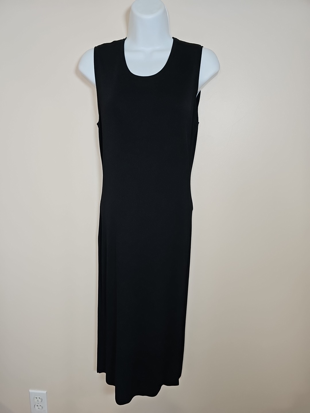 Finity Black Jersey Pencil Sleek Midi Women’s Dress Size Medium