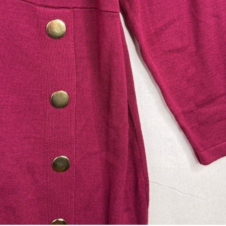 NWT Maia Womens Long Sleeve Midi Sweater Dress Size XL Wine Red