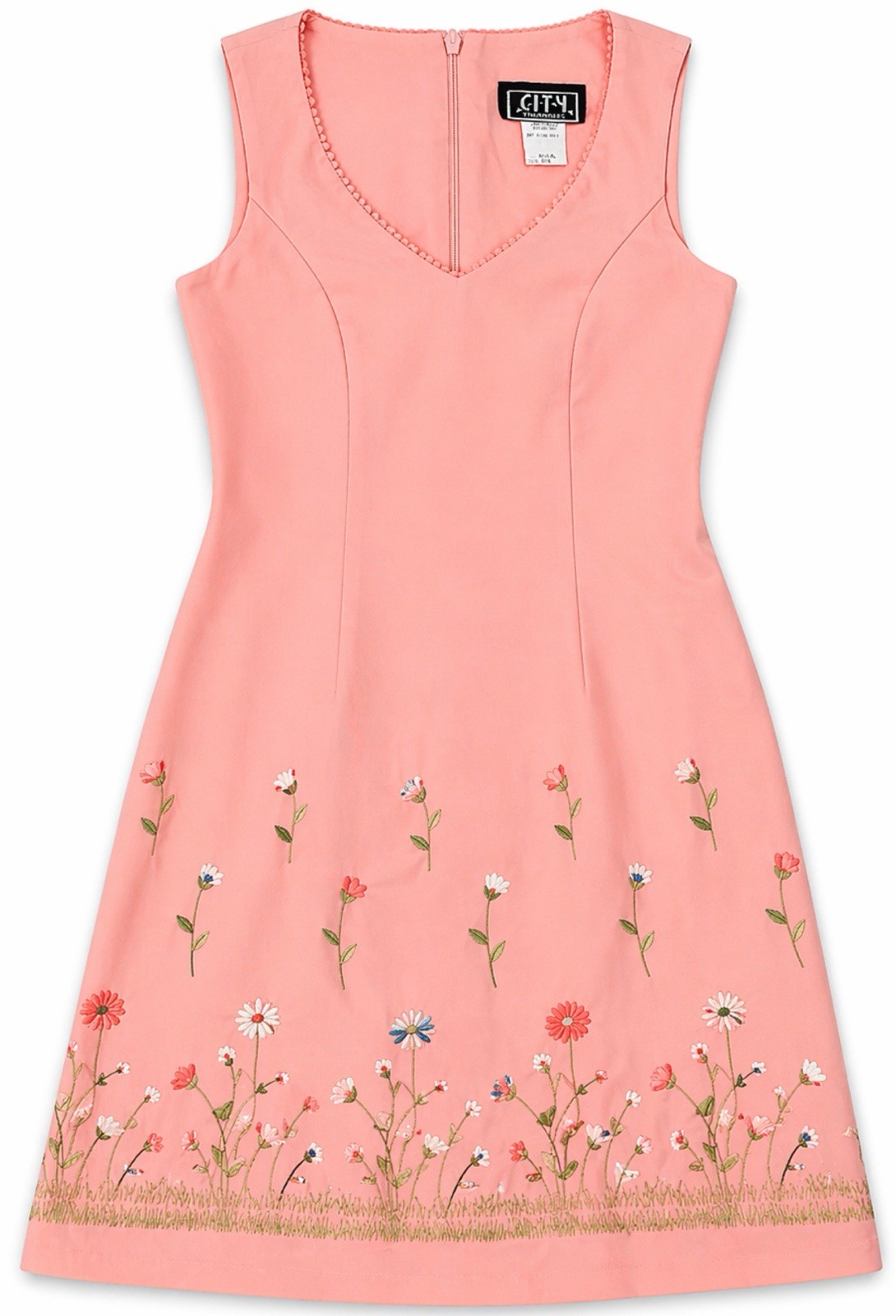 City Triangles Pink Floral Embroidered Dress Women’s Size 5/6 Sleeveless USA