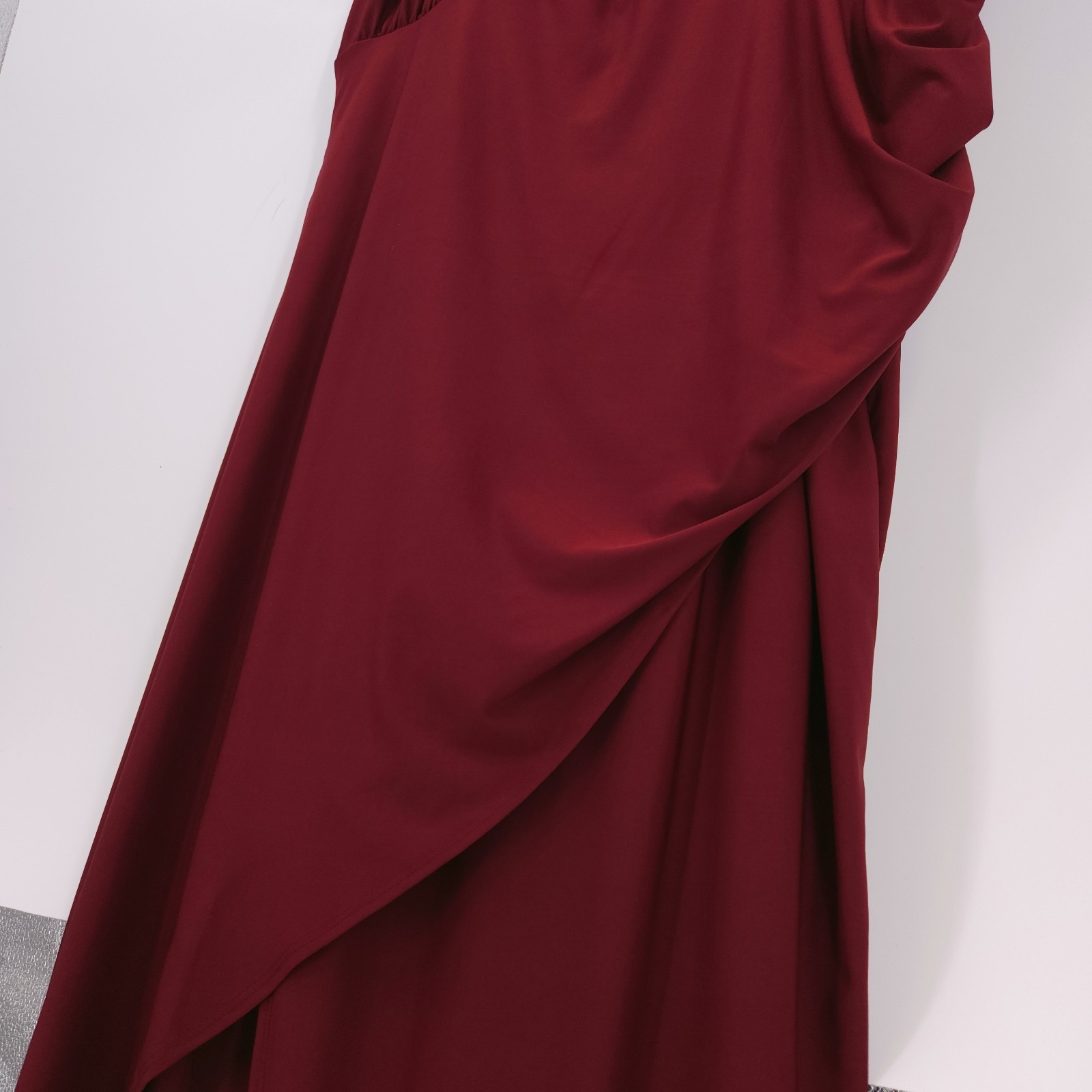 24Seven Batwing Sleeve Slit Maxi Dress Burgundy Boat Neck Womens Size 3X NWT