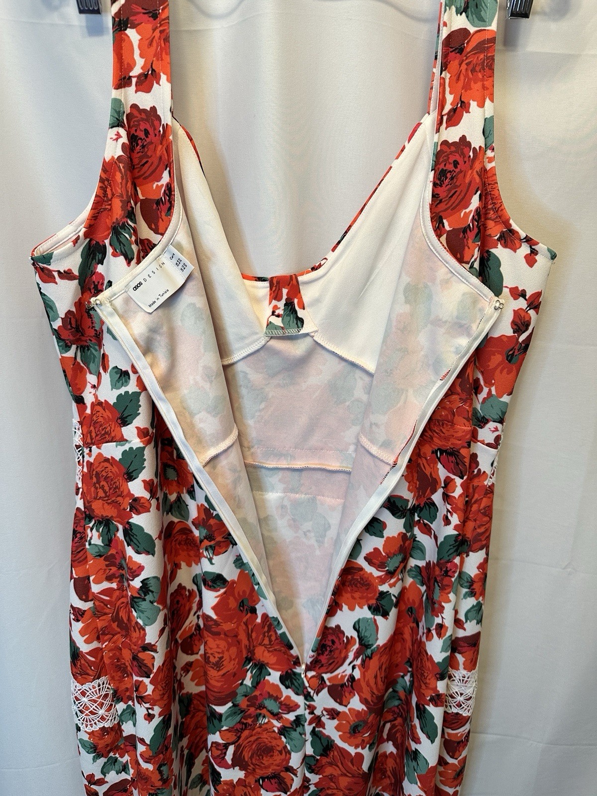 NWT ASOS Design Curve Size 22 Floral Lace Sheath Dress Pink Red Green White