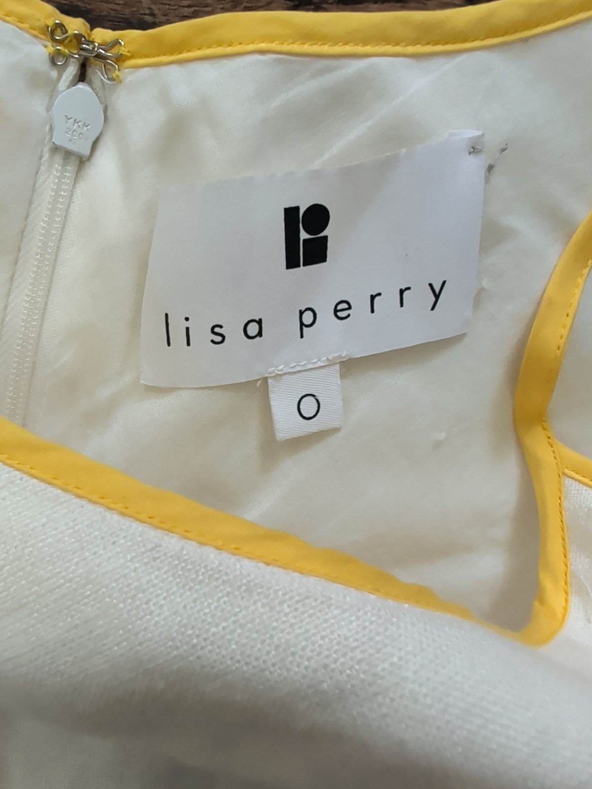 Lisa Perry Tiered 100% Linen Off White Midi Dress Made NY Whimsical Retro Sz 0