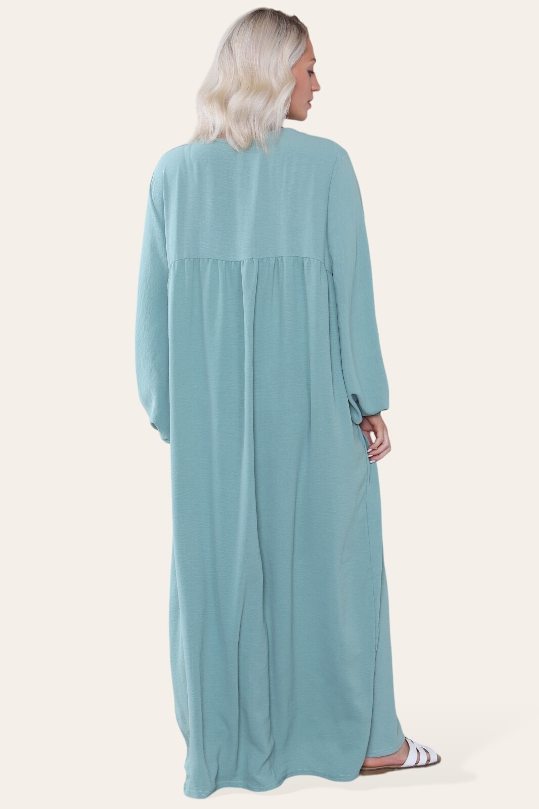 Modest Balloon Sleeve Abaya ,Classic Style and Crew Neck for All Seasons