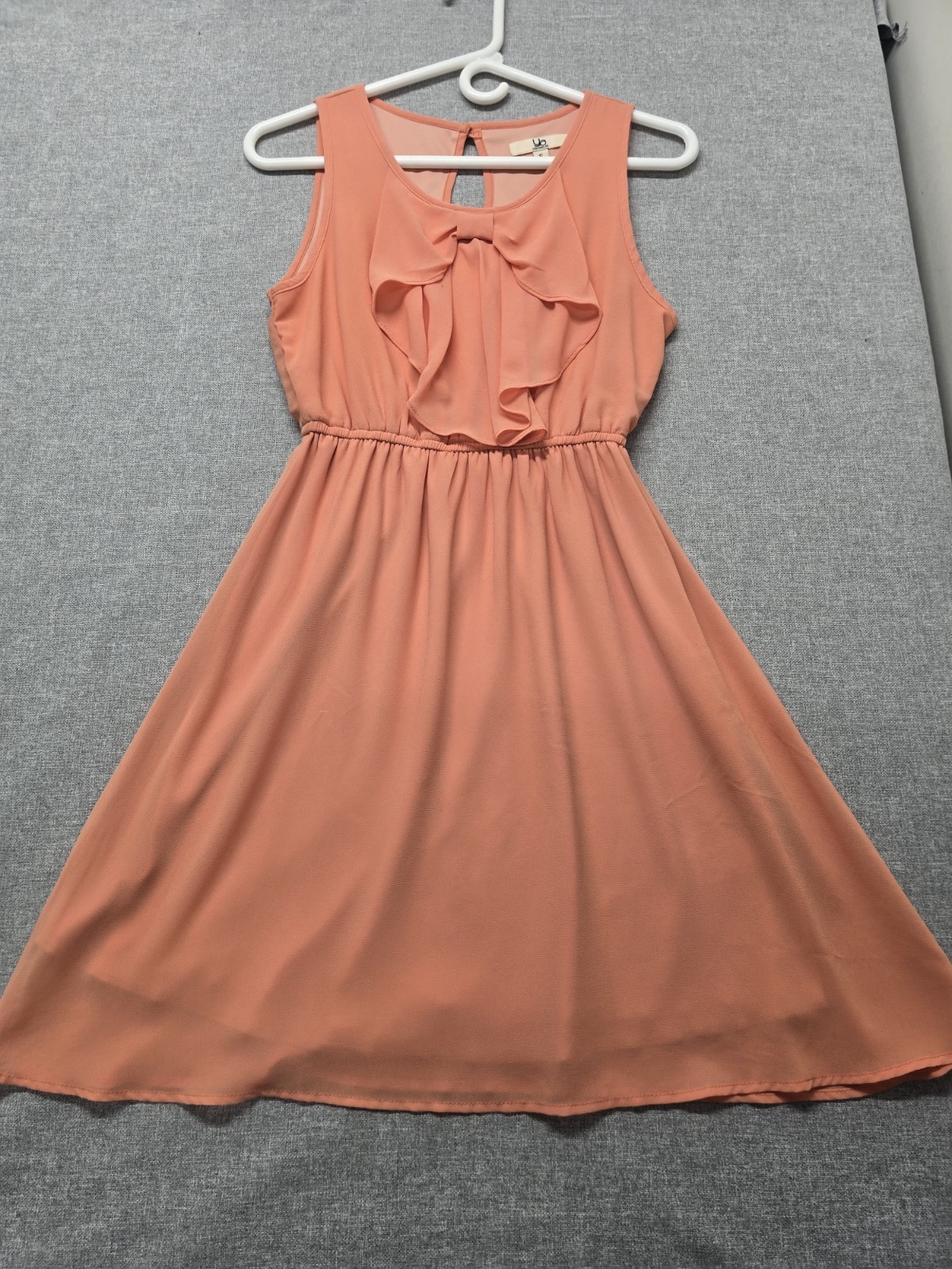 YA Los Angeles Dress Womens Size Small Fit & Flare Tangerine Peach Sleeveless