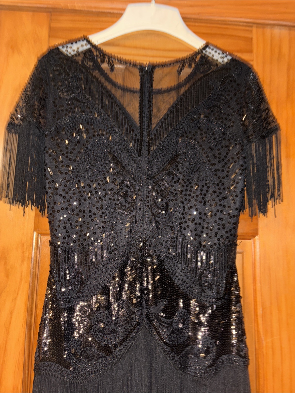 Flapper Dress Black Size 6 PrettyGuide ’20s Sequin Beaded Cocktail