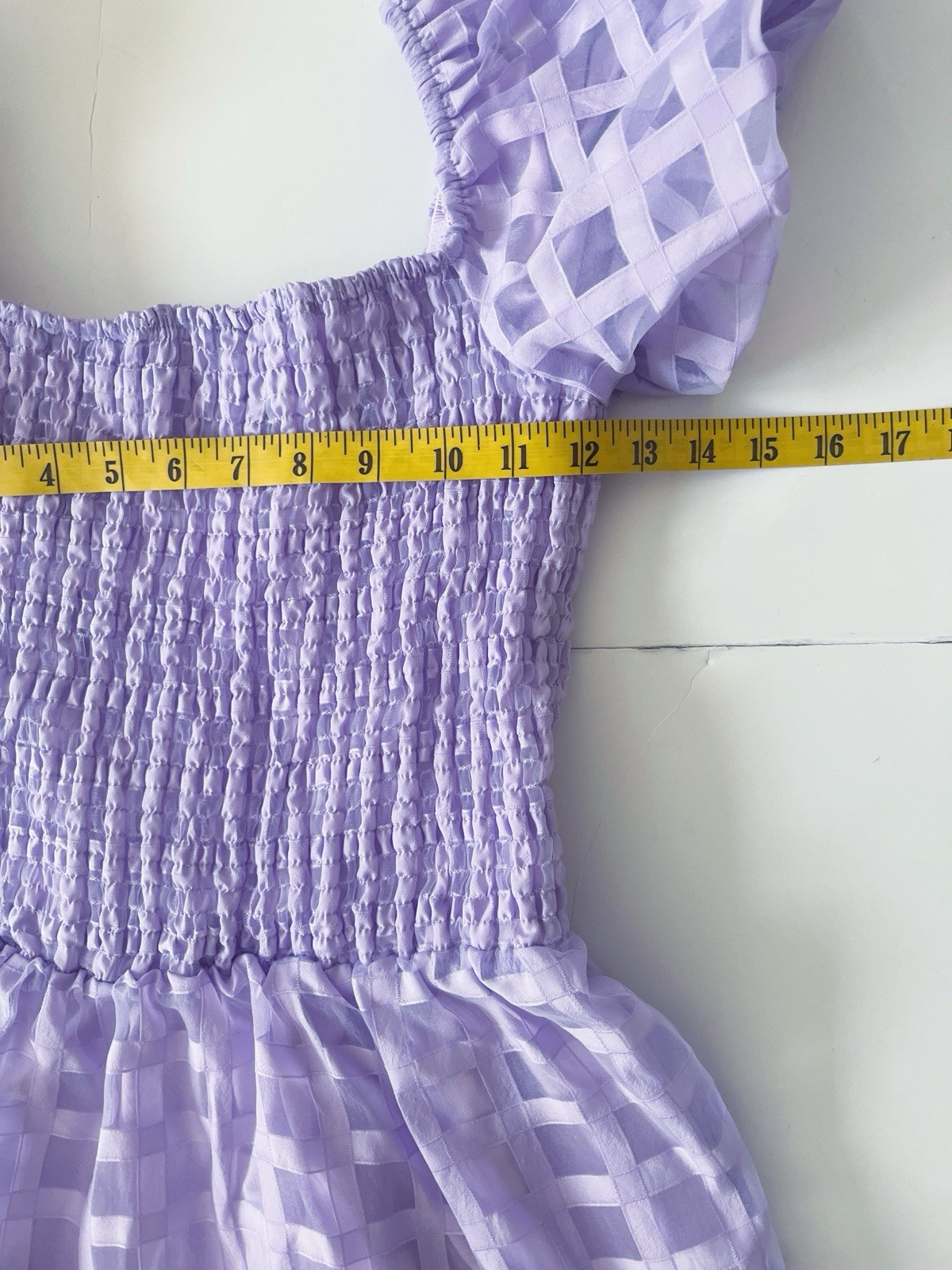 Pretty Garden Midy Dress S Light Purple Short Puff Sleeves Smocked Fairy