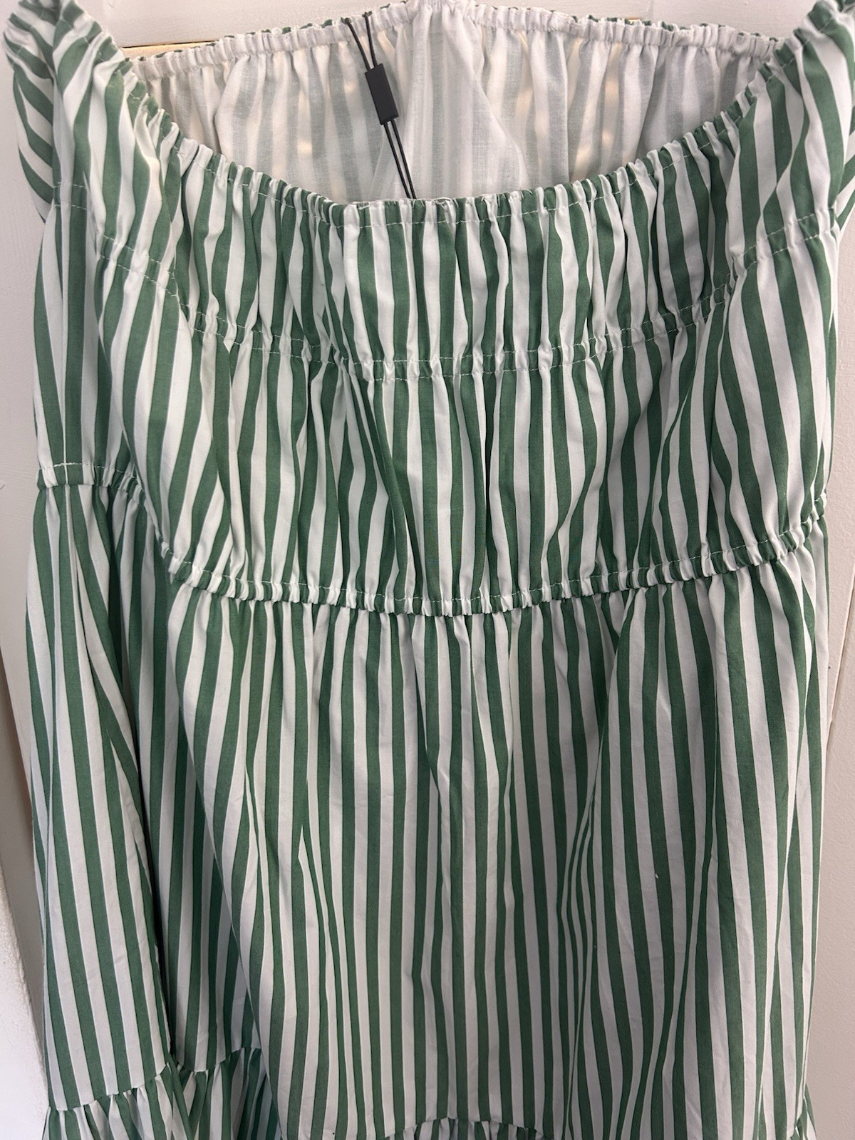 Solid & Striped NWT Maxi Dress XL Bloomingdale’s Green And White Striped