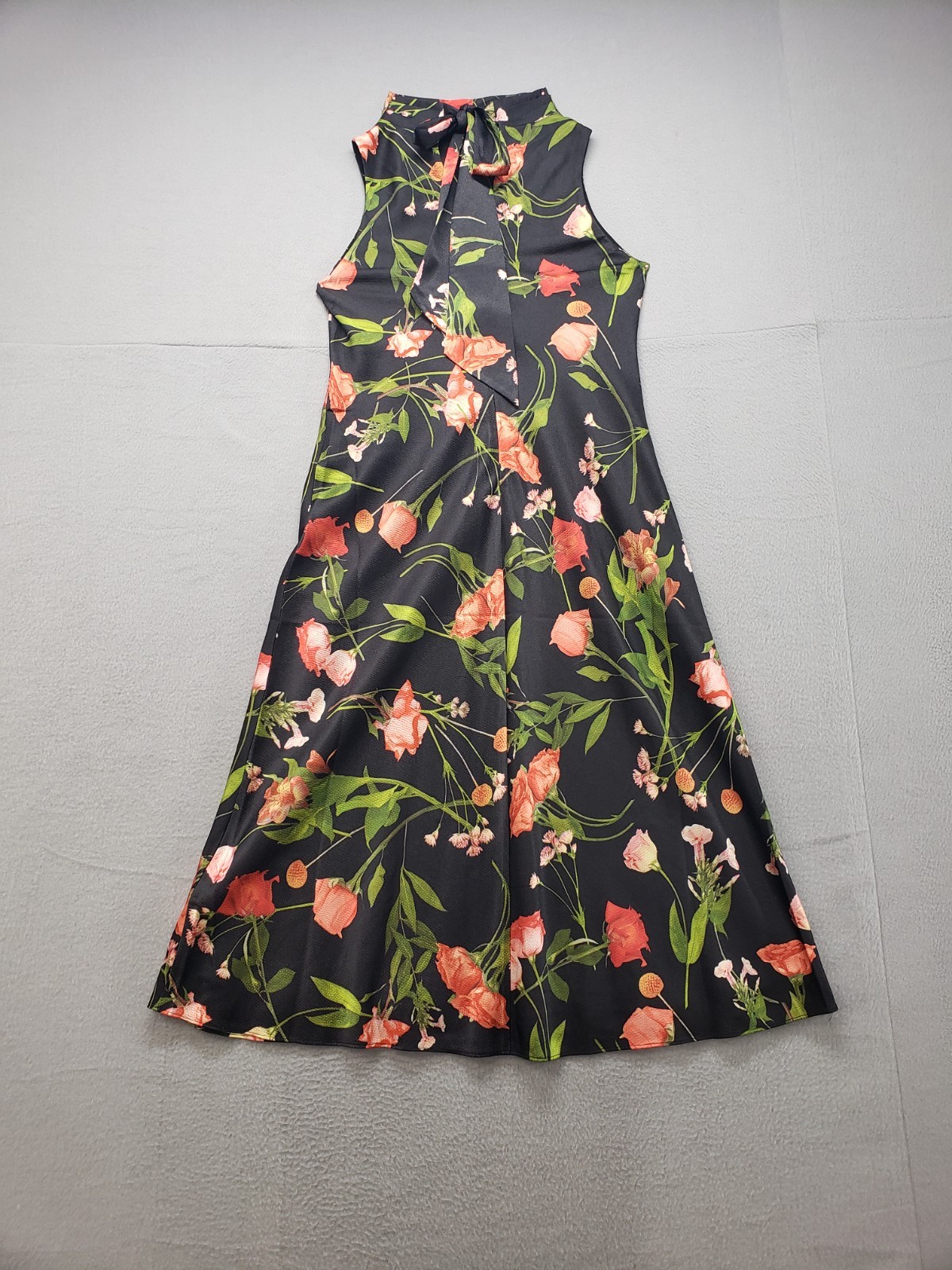 Ted Baker Women Maxi Dress 3 Multicolor Floral Back Tie Sleeveless Cocktail