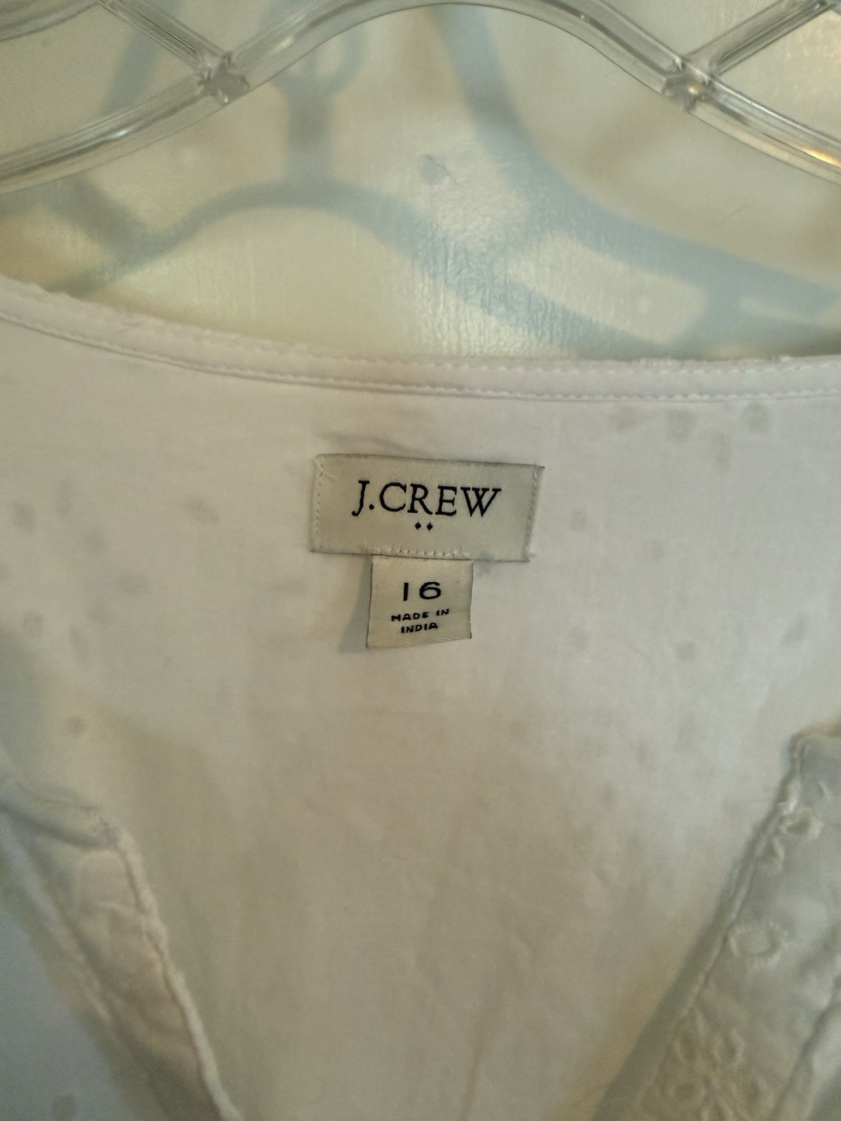 J.Crew Eyelet Dress White Cotton with Pockets Size 16 – Spring 2022 Collection