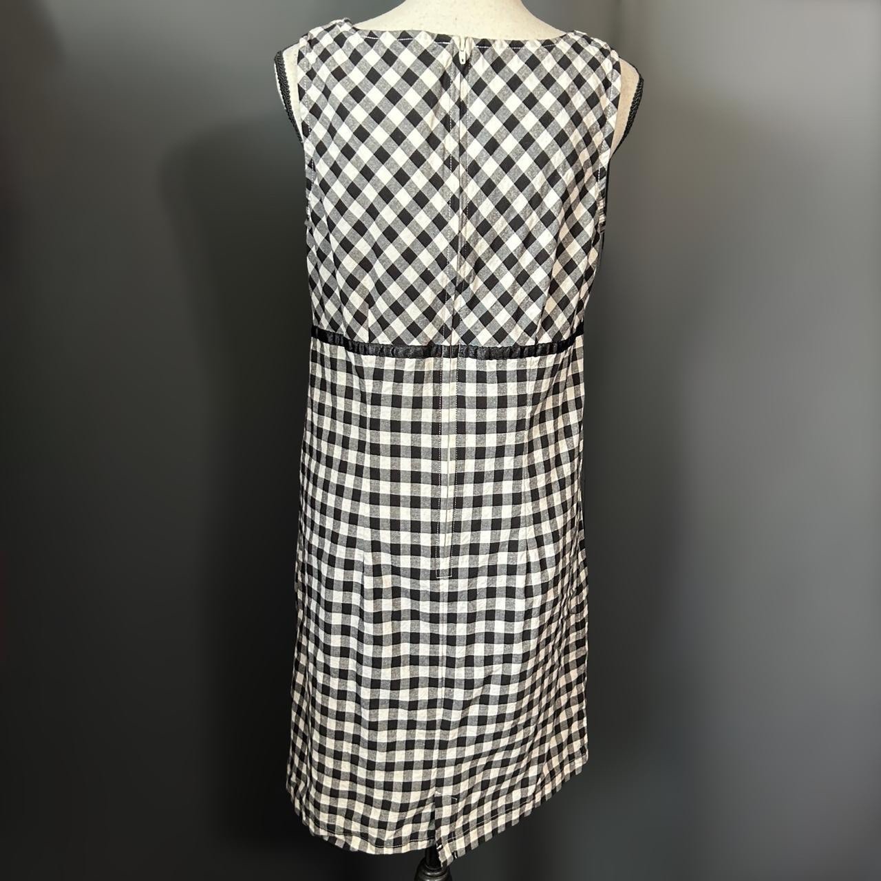 Vintage 90s Y2k Black White Gingham Cotton Dress Prep Retro Mod Babydoll 8