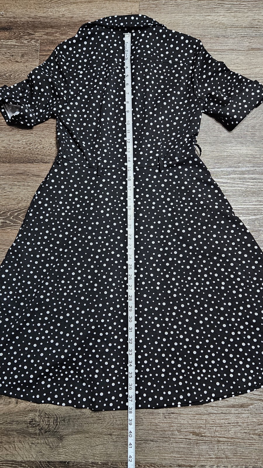 Shelby & Palmer Button Front Short Sleeve Polka-dot Belted Dress Size 6