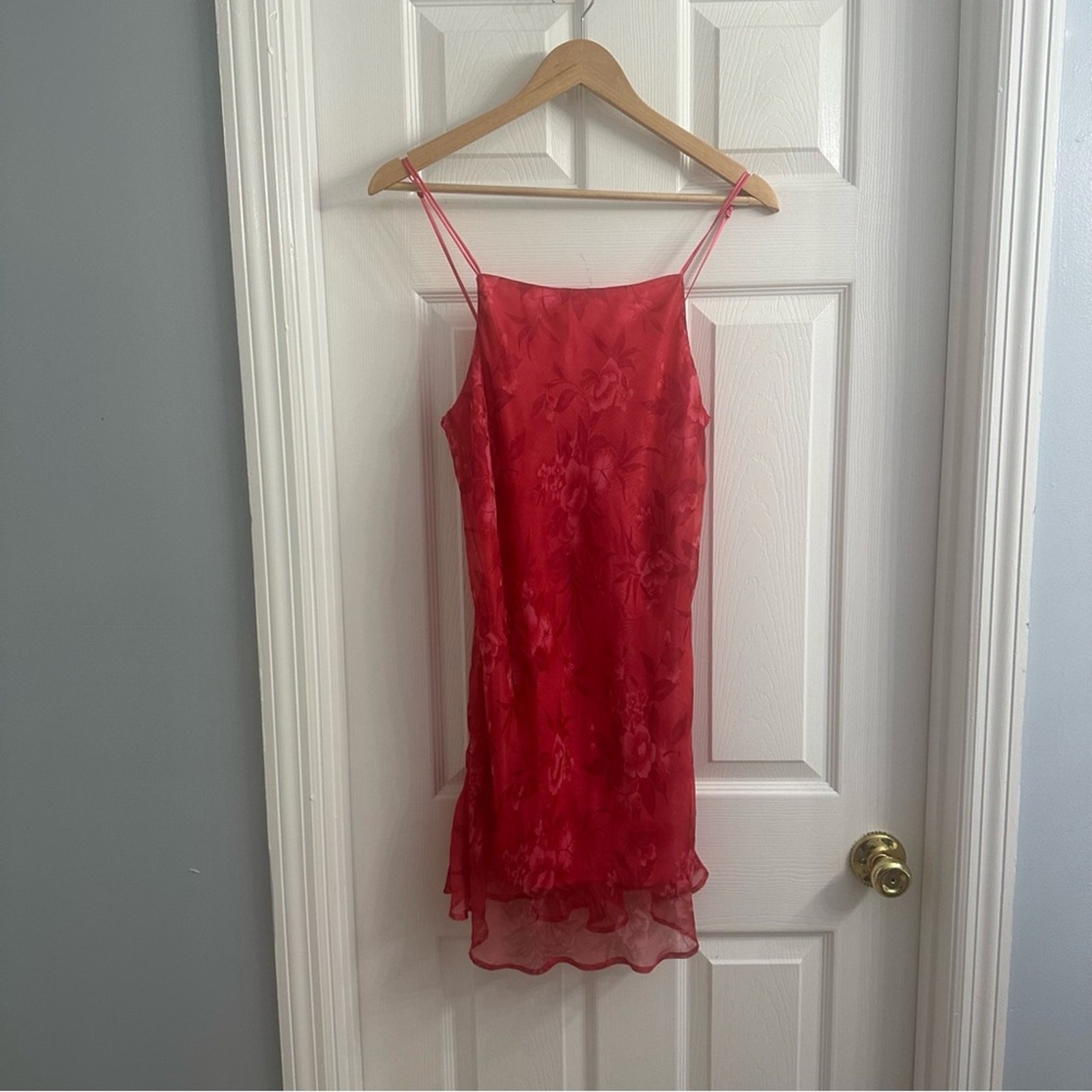 Lord & Taylor Slip Dress Mini Pink Floral Dainty Coquette Casual Size Small