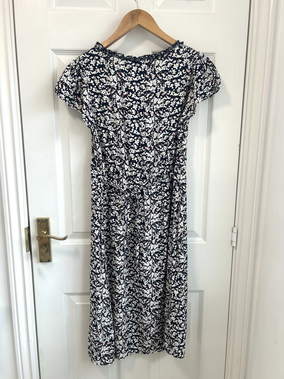 Rocha John Rocha Black & White Ditsy Floral Midi Tea Dress – Size 8
