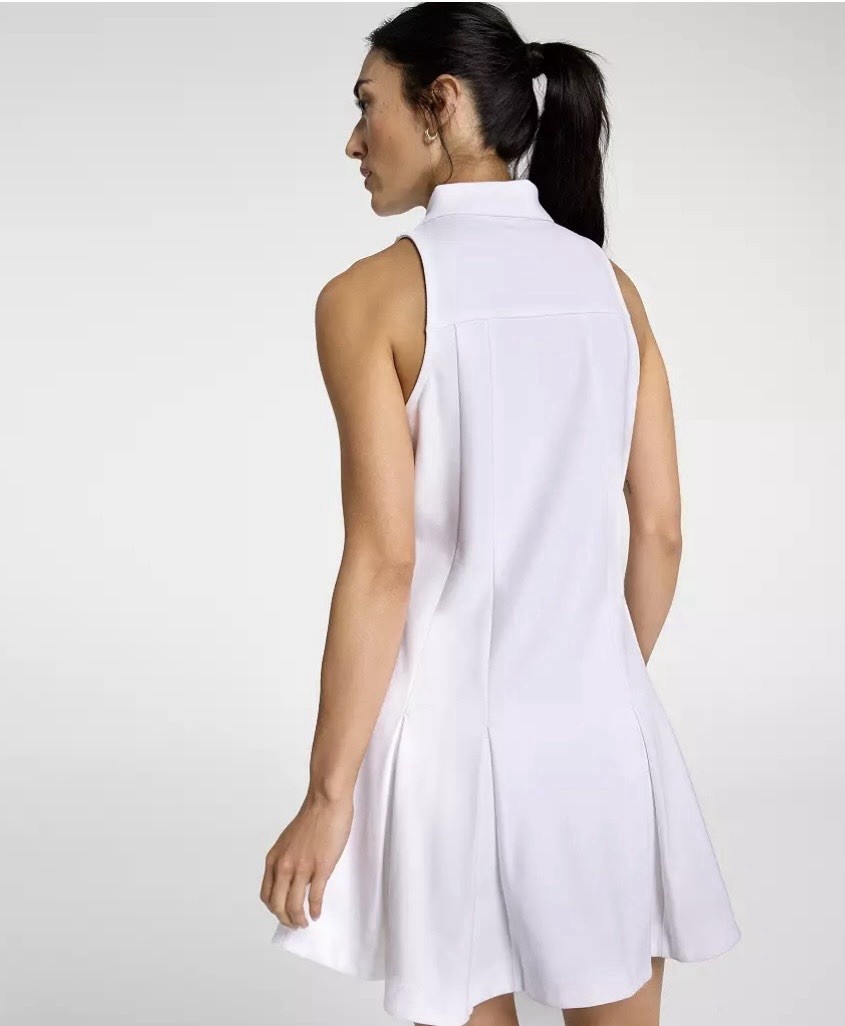 Calia Women’s White XL Wrinkle Resistant Box Pleat Polo Dress. NWT.