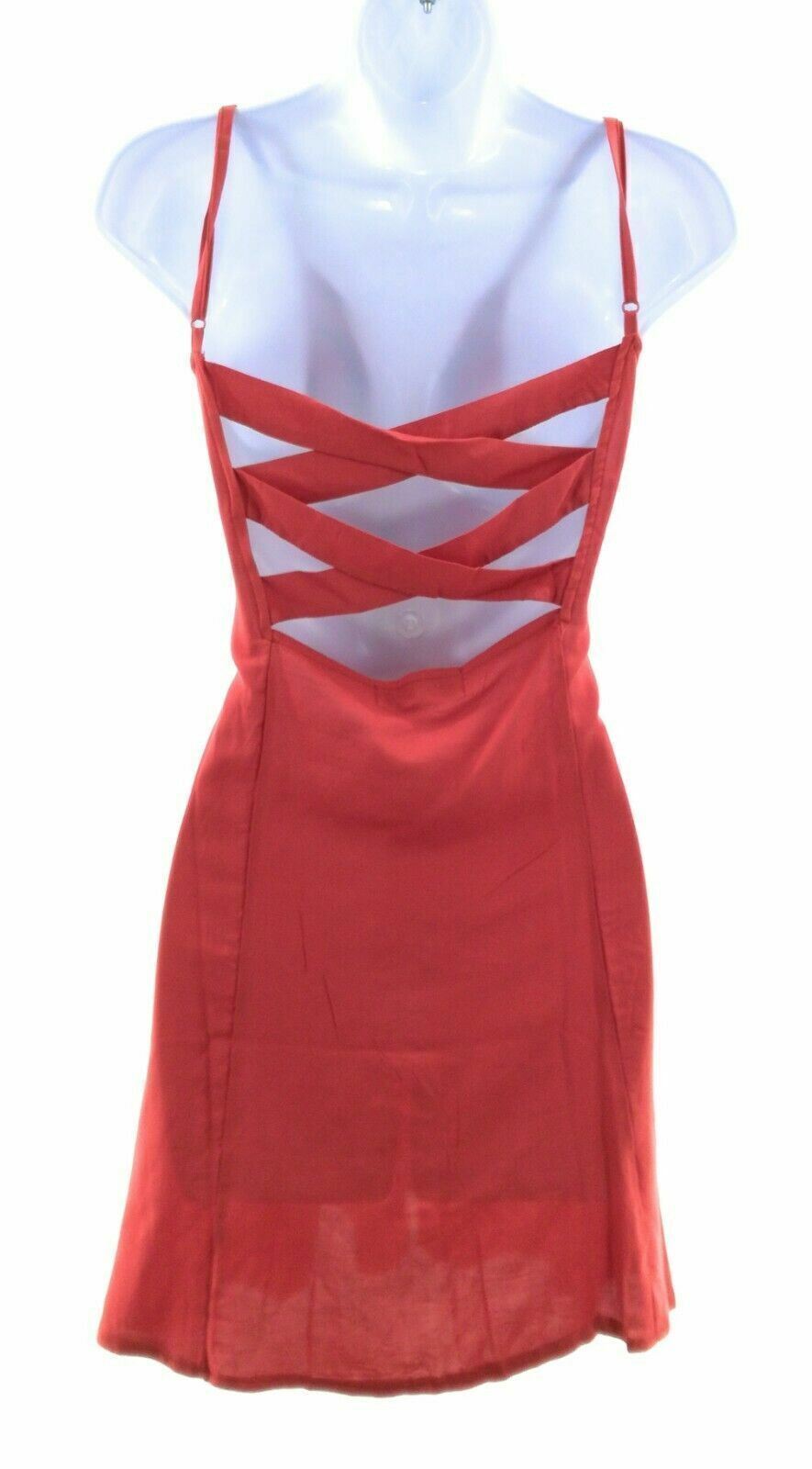 Hashtag Nation Juniors Sleeveless Button Front Dress Burt Orange Summer Casual