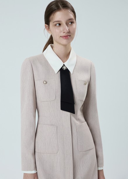 itMICHAA Korean Light Pink Detachable Collar Dress US 8/KR 66 (Waist 30in)