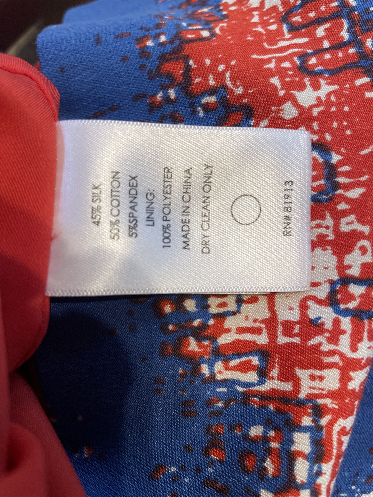 Tracy Reece Combo Twist Shift Red Blue Dress Size Bust 38 Inches