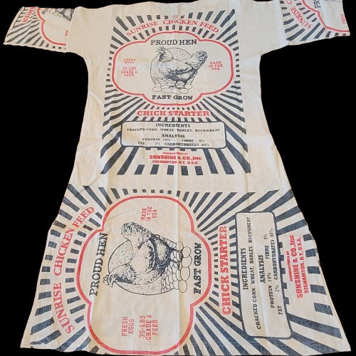 Flour Sack Dress Proud Hen Vintage Look Feed Sack Garden Hippie Boho One Size