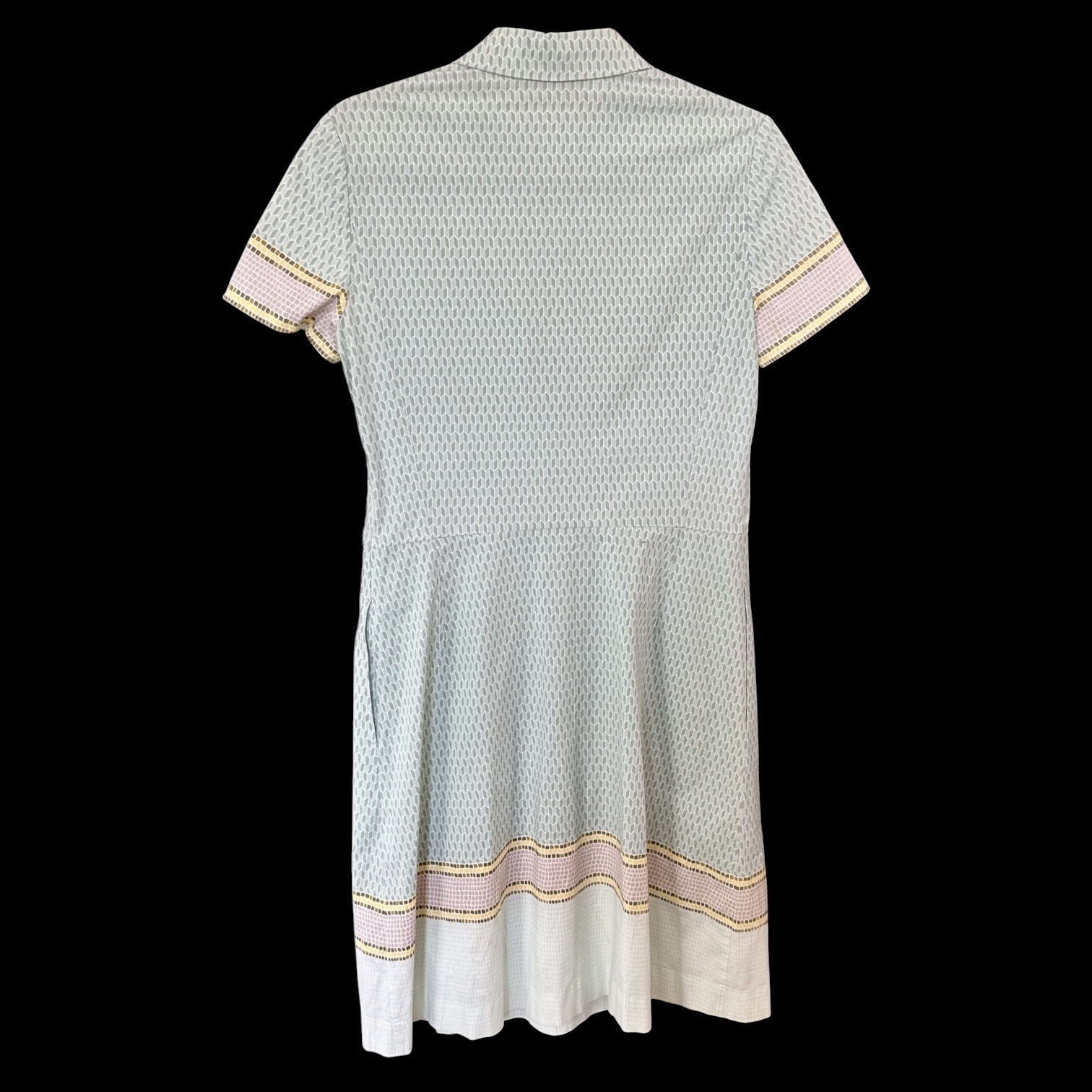 Tory Burch Green Emmy Shore Sarno Pleated Cotton Shirtdress Women’s Size 8