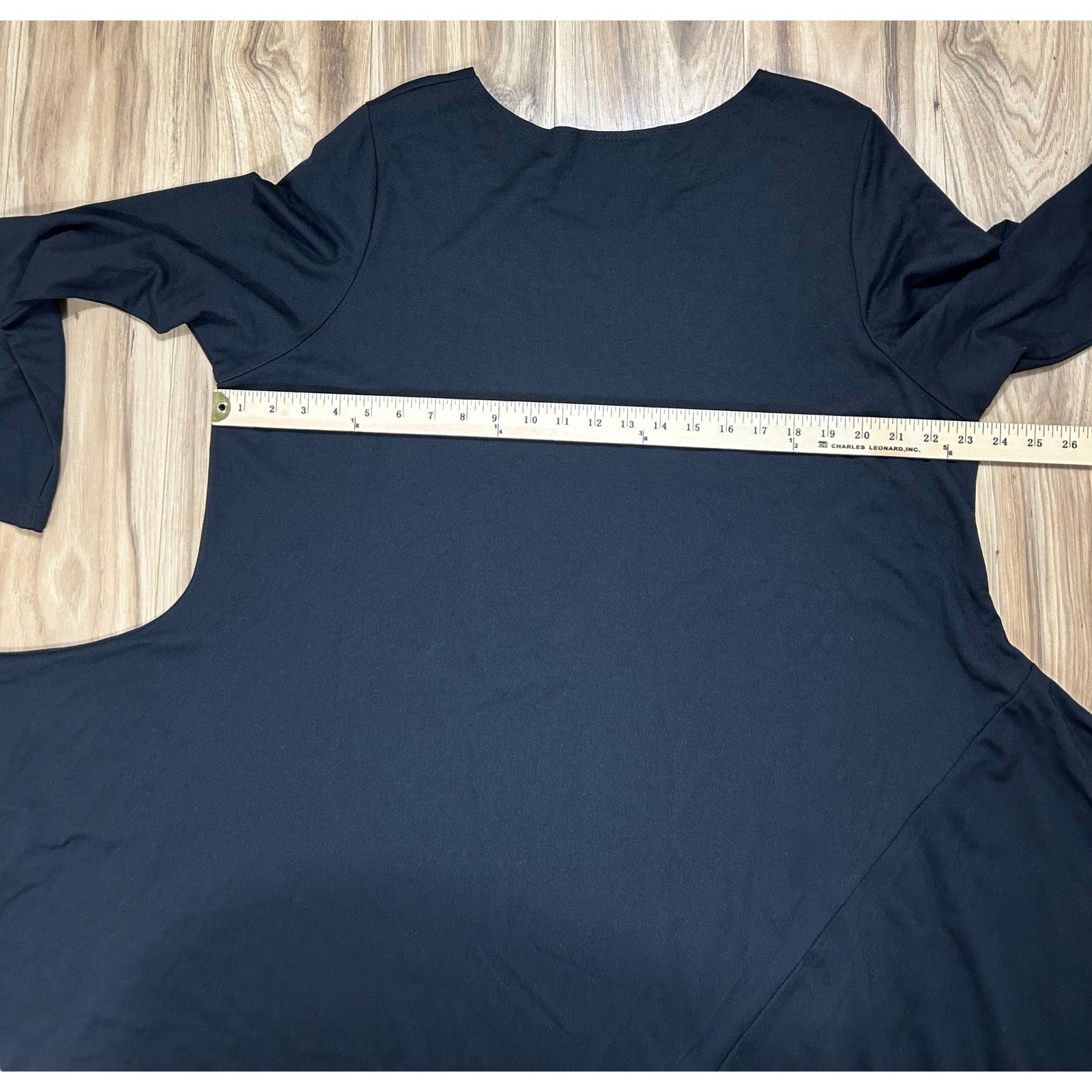 Bryn Walker Tunic Dress XL Black Modal Blend Asymmetrical Hem L/S Lagenlook USA