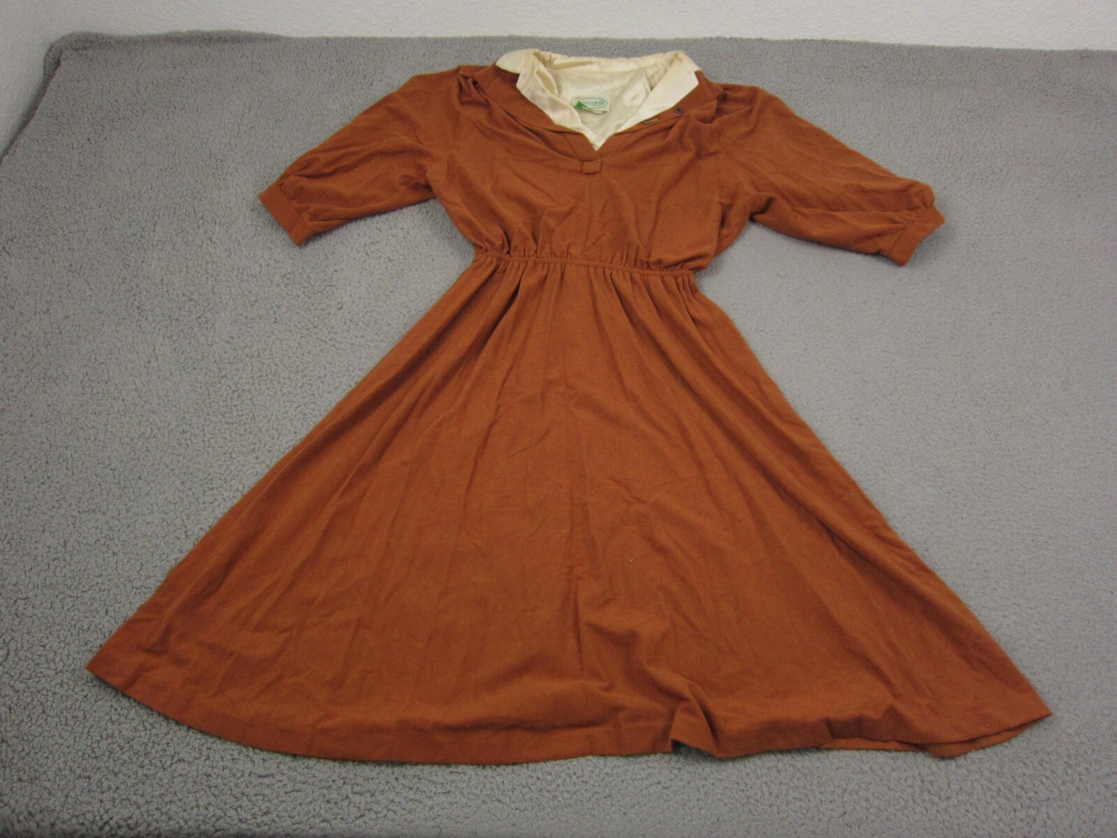 Vintage Patty O’Neil Dress Womens 9/10 Brown MOD Fit & Flare Made in USA 60s 70s