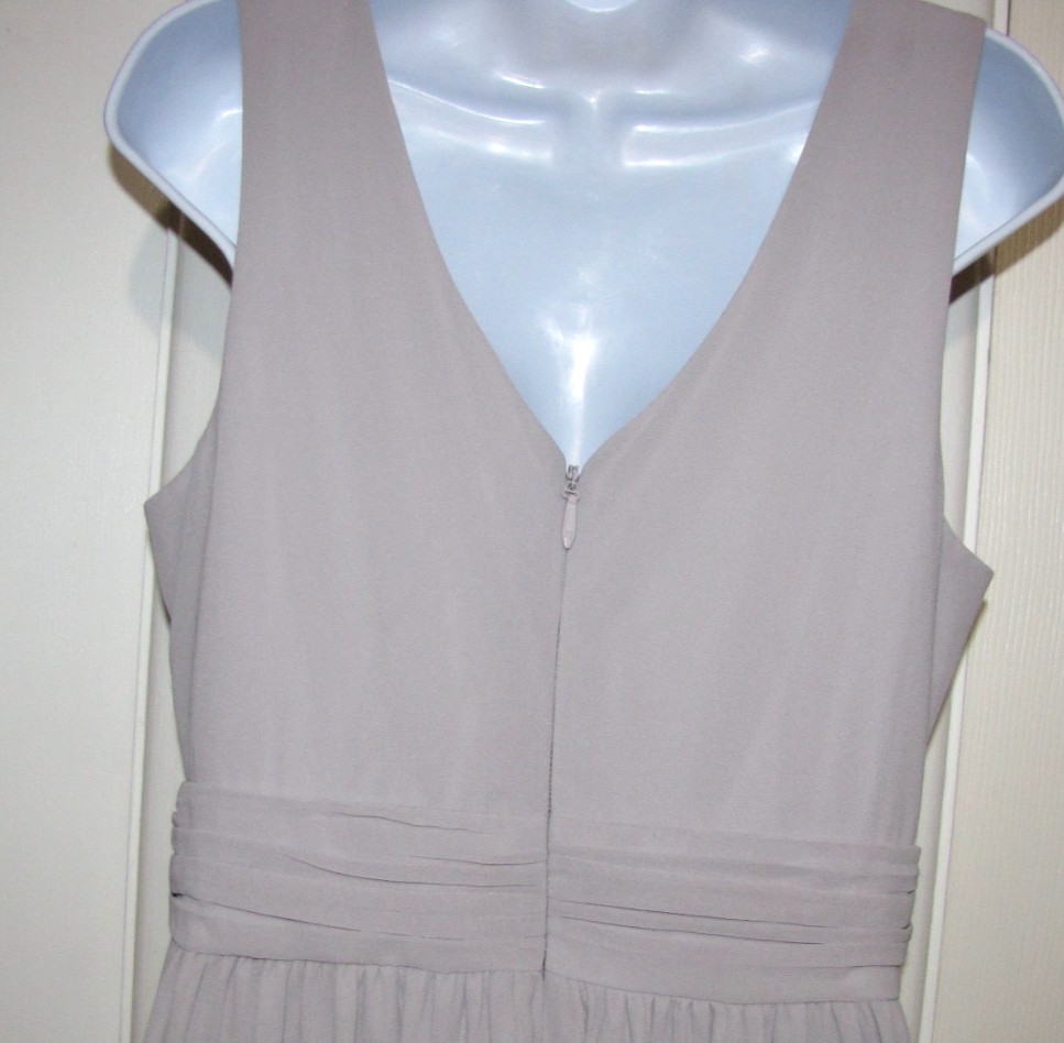 NWT Lulus Maxi Formal Dress Heather-Lavender Chiffon Cross-over-V-neck Wm. M