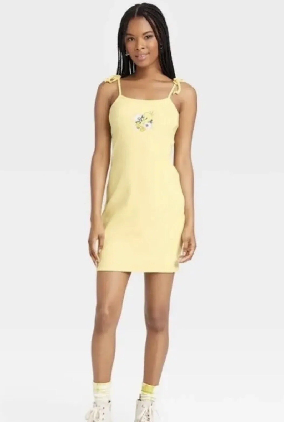 LOONEY TUNES Sundress TWEETY Sleeveless Bodycon Dress XS
