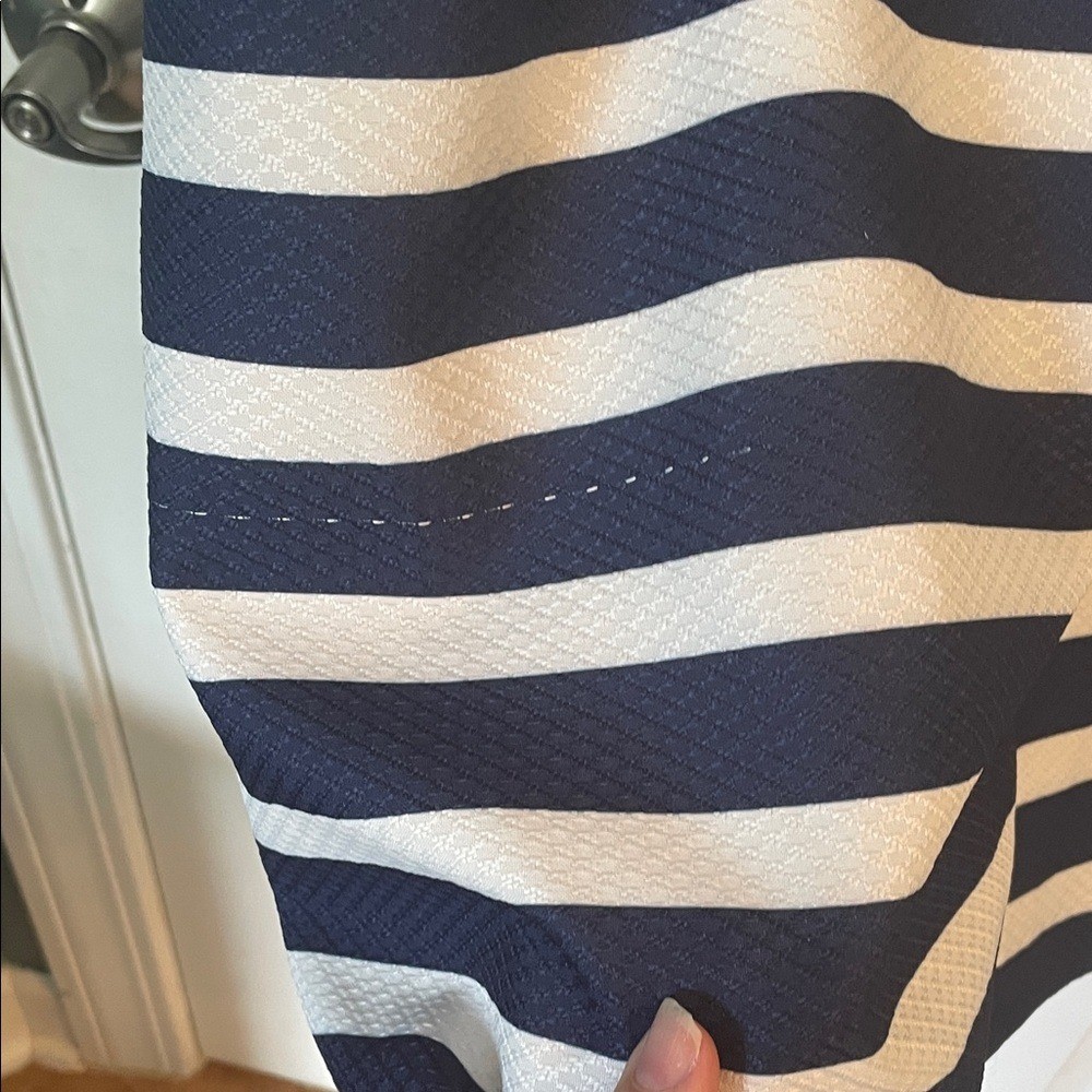 J. Howard Nautical Striped Dress Womens 10 Navy Preppy