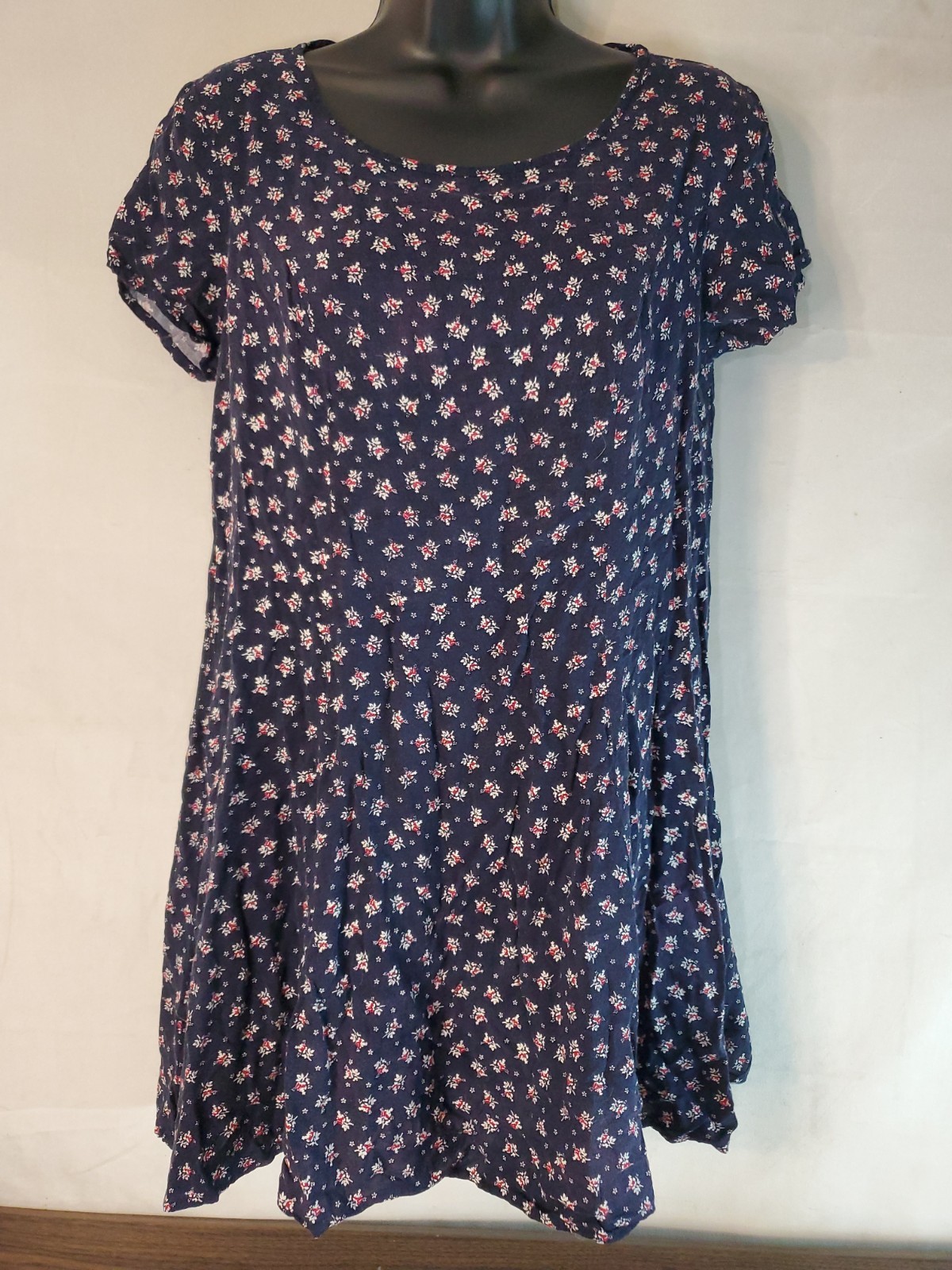 Pins and Needles Women’s Blue Floral Mini Dress Short Sleeve Size Medium