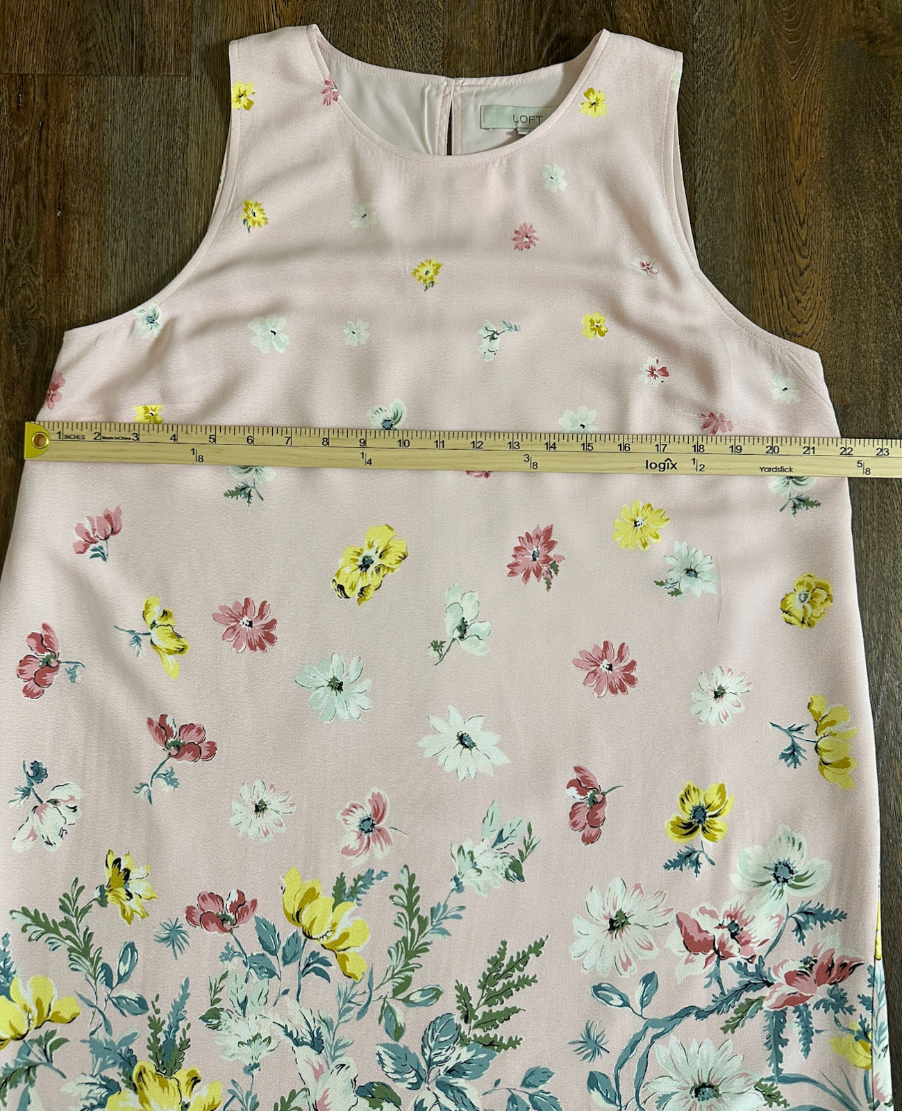 LOFT NWT Floral Shift Dress Pink Size 14 Sleeveless Lined MSRP $89.50