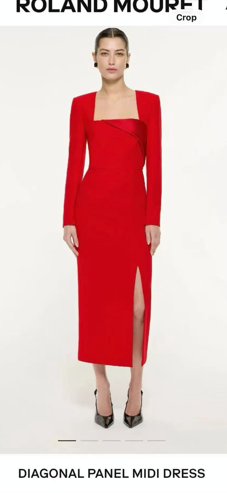 Roland Mouret Diagonal Panel Midi Dress Color Red size US8/UK12