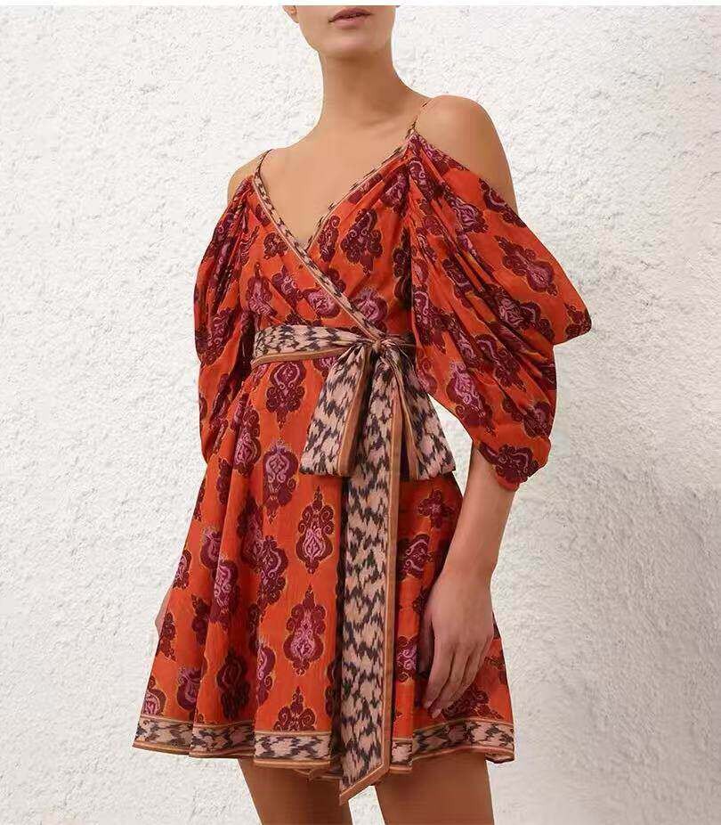 NWT Zimmermann Spring Summer Resort New Wrap Tie Waist Cotton Cami Mini Dress