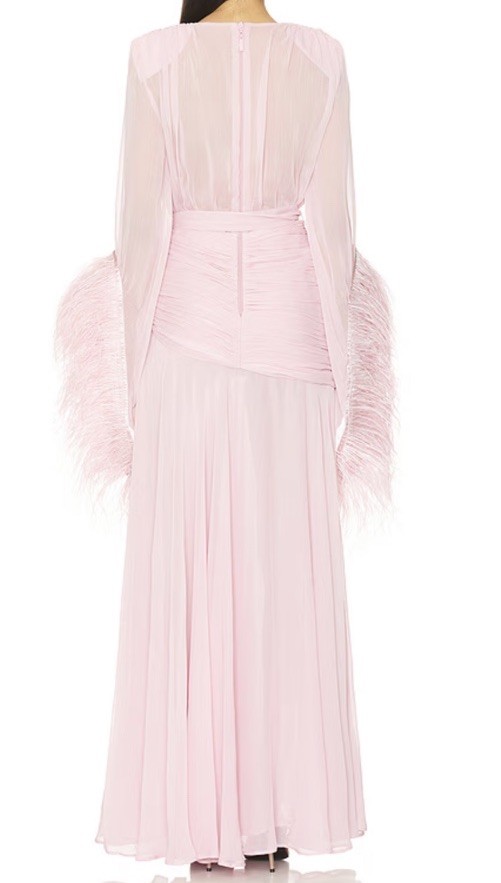 Bronx and Banco Geisha Maxi Dress in Pink Small $1100! (SEE DESCRIPTION)