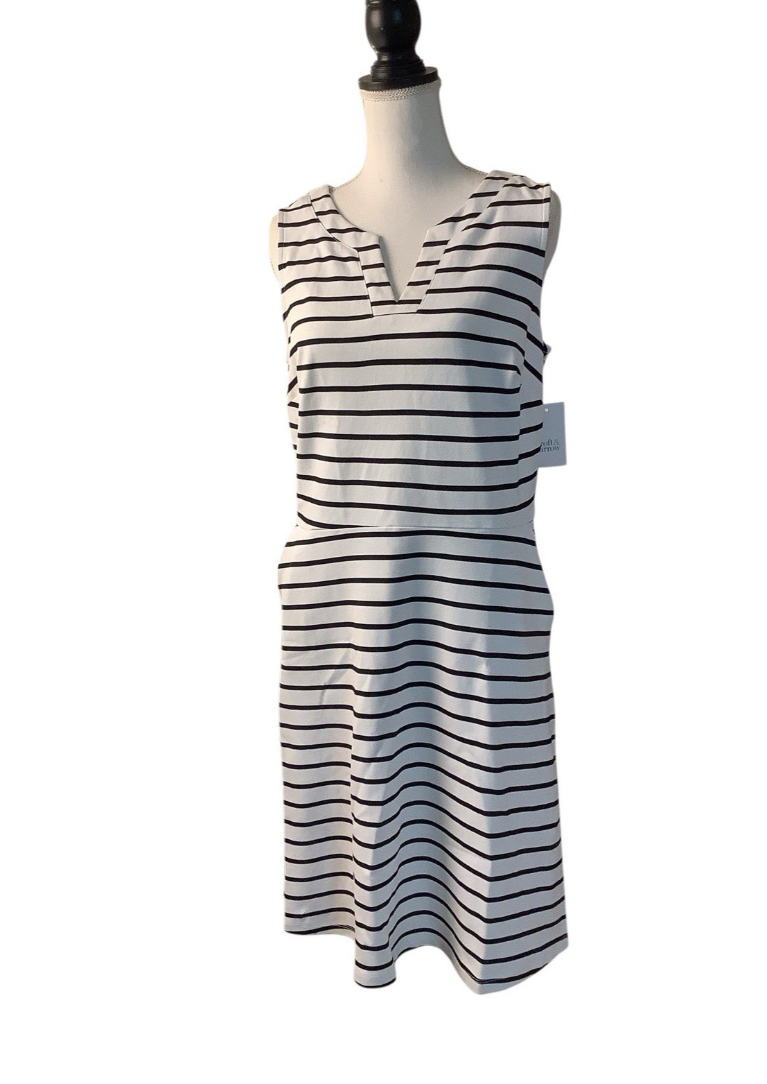 NWT Croft And Barrow Fit and Flare Striped Dress Women’s Size Medium