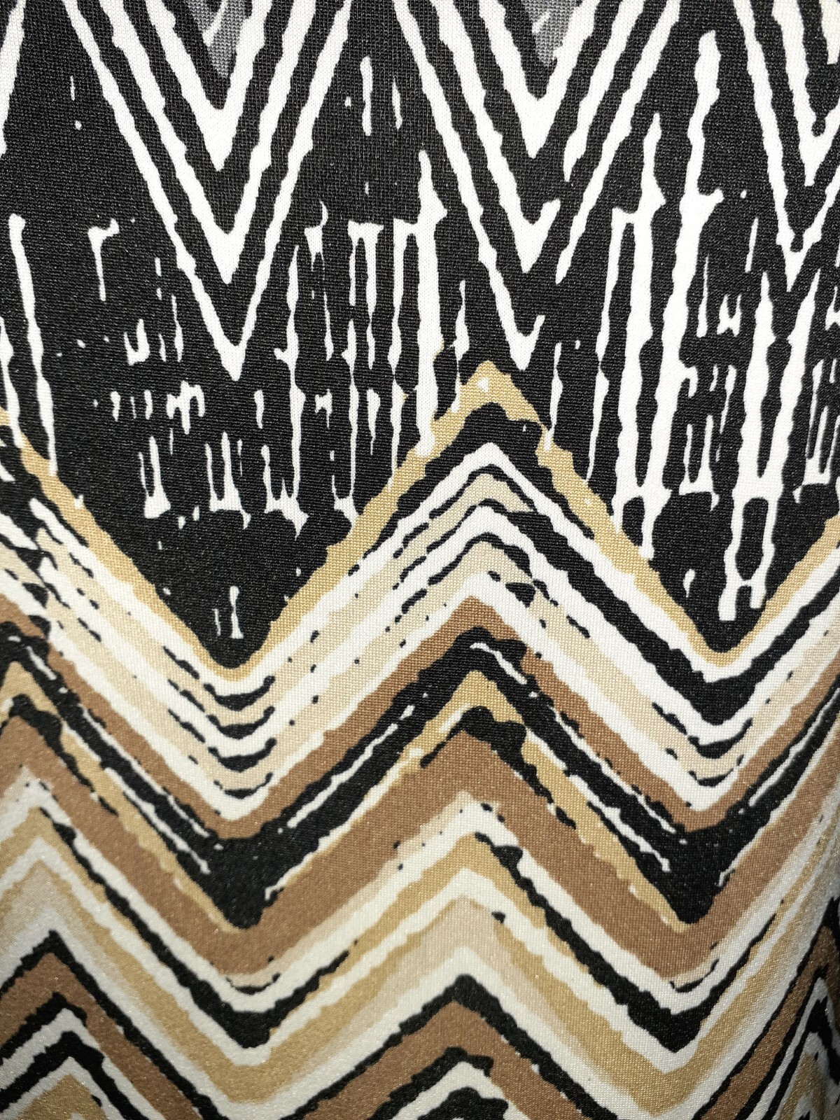 BEIGE BY ECI Size L Maxi Dress Black Brown White Sleeveless Stretch Knit