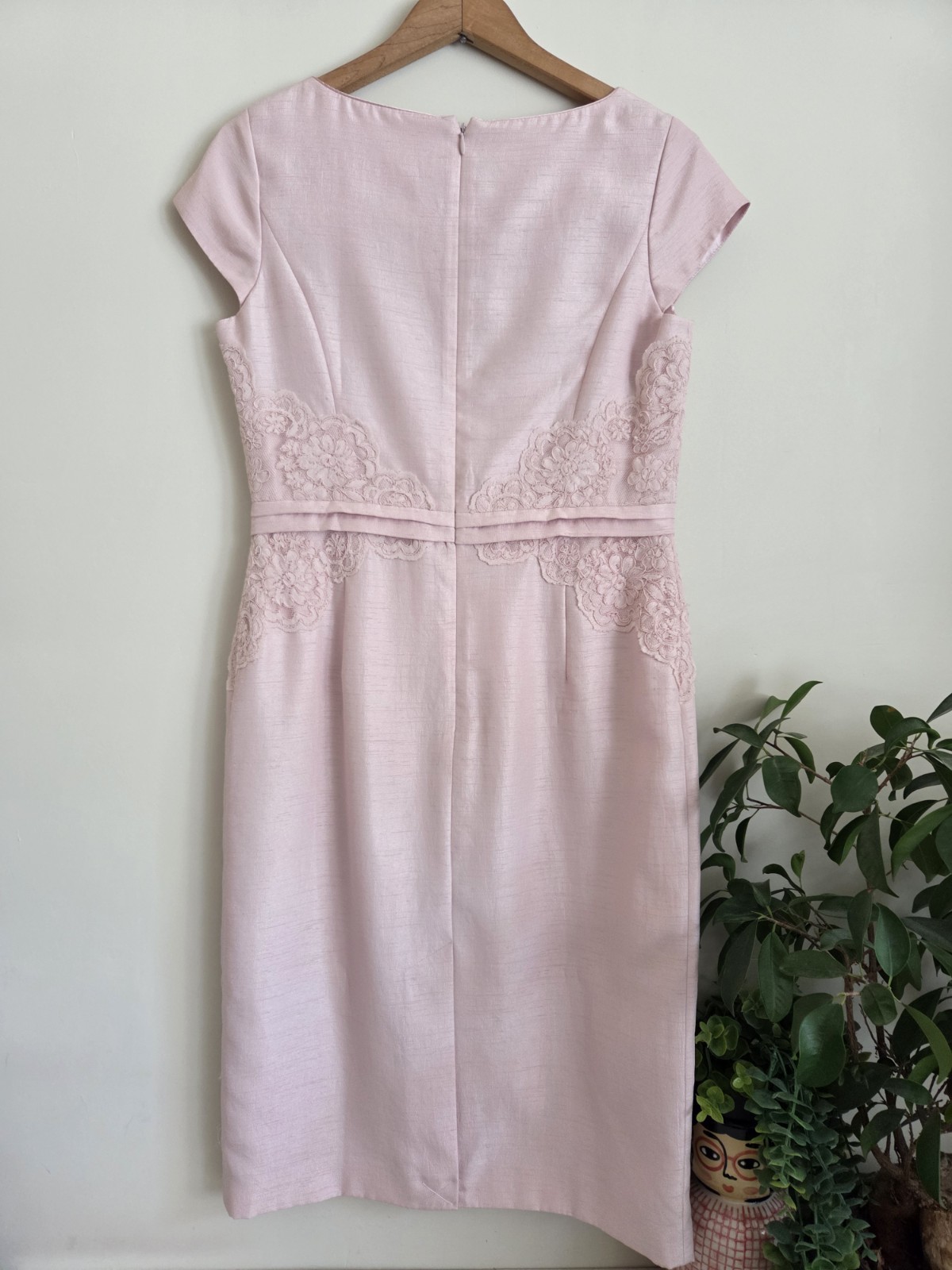 Jaques Vert Size 10 Oyster Pink Wedding Guest Special Occasion Dress New Lace