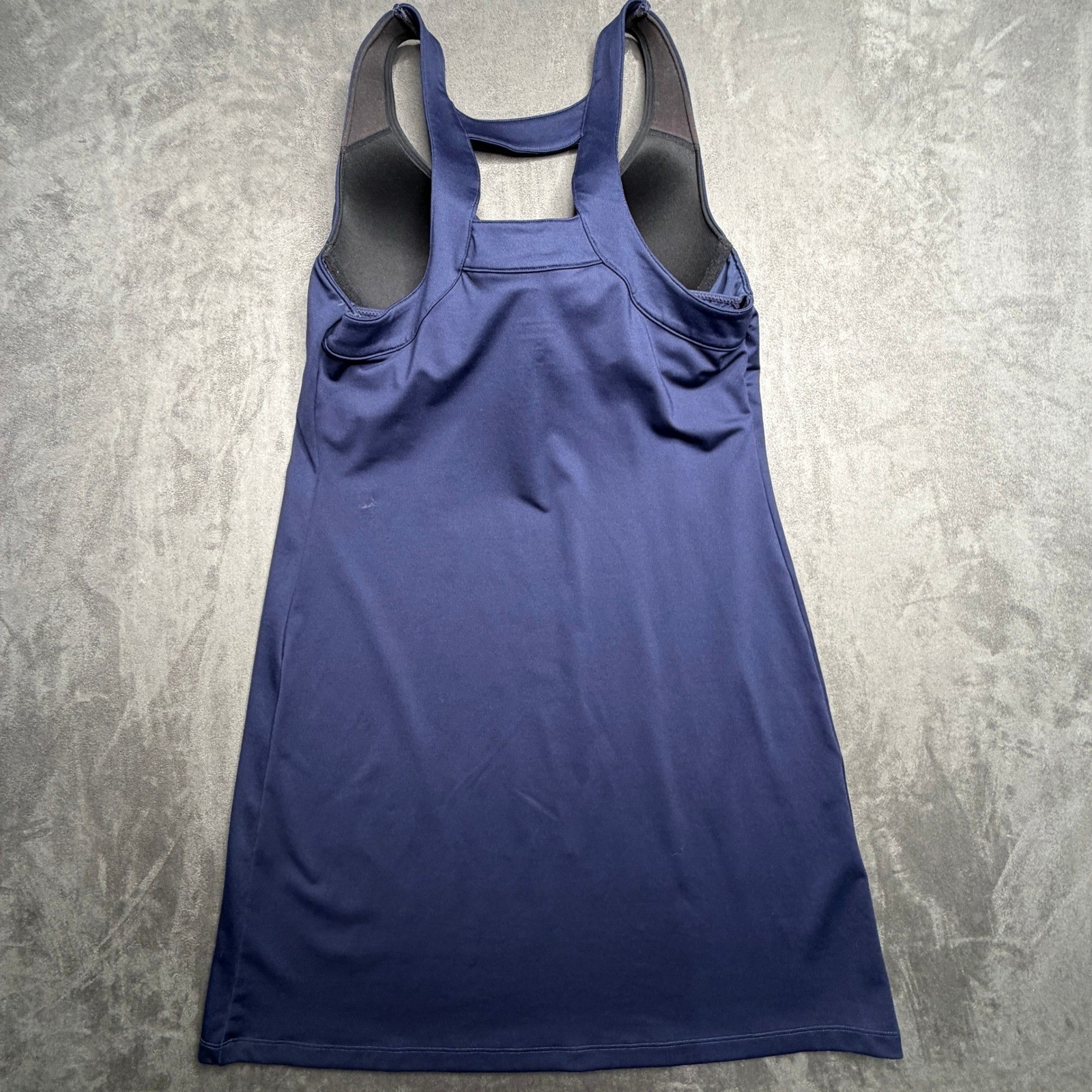 Athleta Exercise Dress Womens Medium Navy Blue Racerback Built-in Bra Active