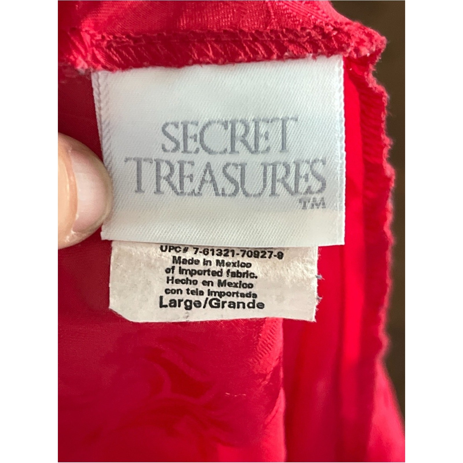 Vintage Y2K Secret Treasures Sheer Floral Mini Slip Dress Large Red Chemise 90s