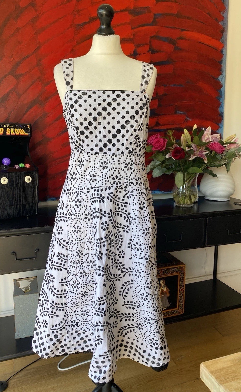 Per Una Lovely Lined Fit & Flare Dress Multicoloured Pattern, Size 16 Long