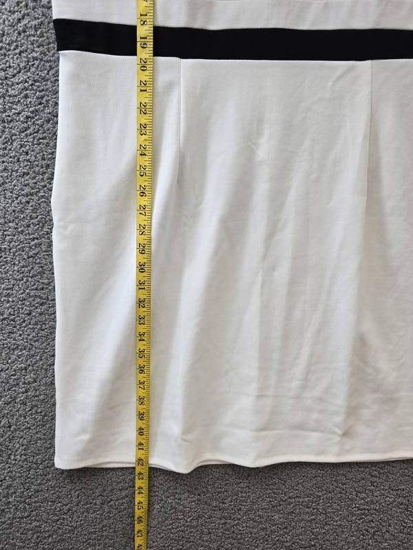 NY Collection Plus Size Colorblocked Dress Women’s 16W White/Black Zip Closure