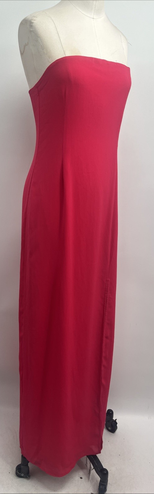 Superdown Women’s Front Slit Pink Asher Non-Slip Strapless Dress Size Medium